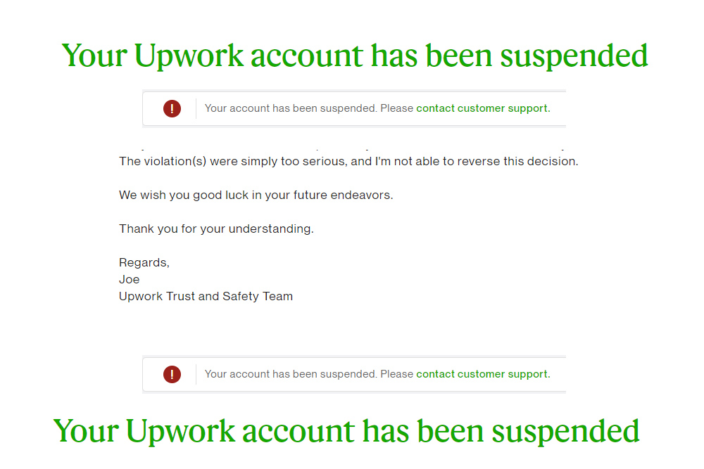 upwork account suspended